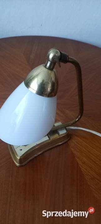 Małamosiężna lampka nocna z kloszem z lat 5060 Skierniewice