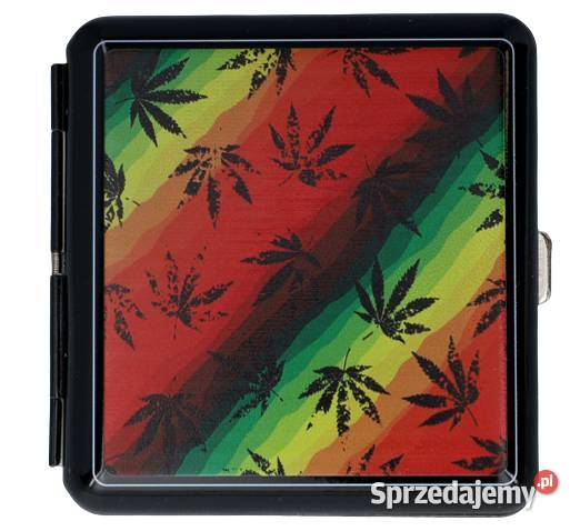 Czarna Metalowa Papierośnica Ganja Eleganckie Pozostałe Ostrowy nad Okszą
