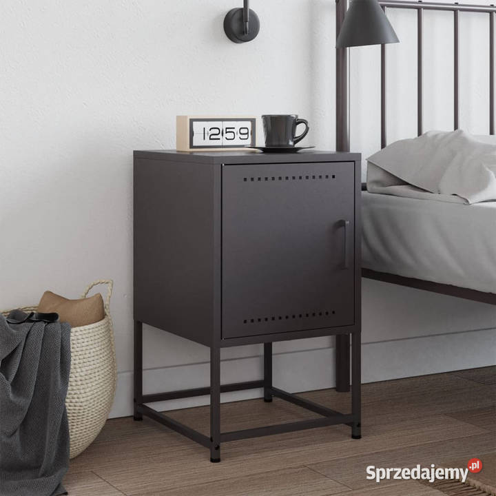 Szafka nocna czarna 36x39x605 stal WM846446 mazowieckie Warszawa