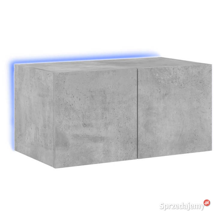 Ścienna szafka TV z LED szarość betonu 60x35x31 Warszawa