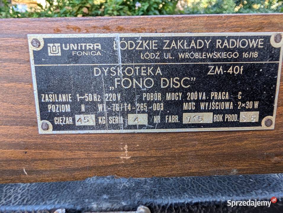 Unikat Konsola Dyskotekowa Unitra Fonica ZM40f Piła sprzedam