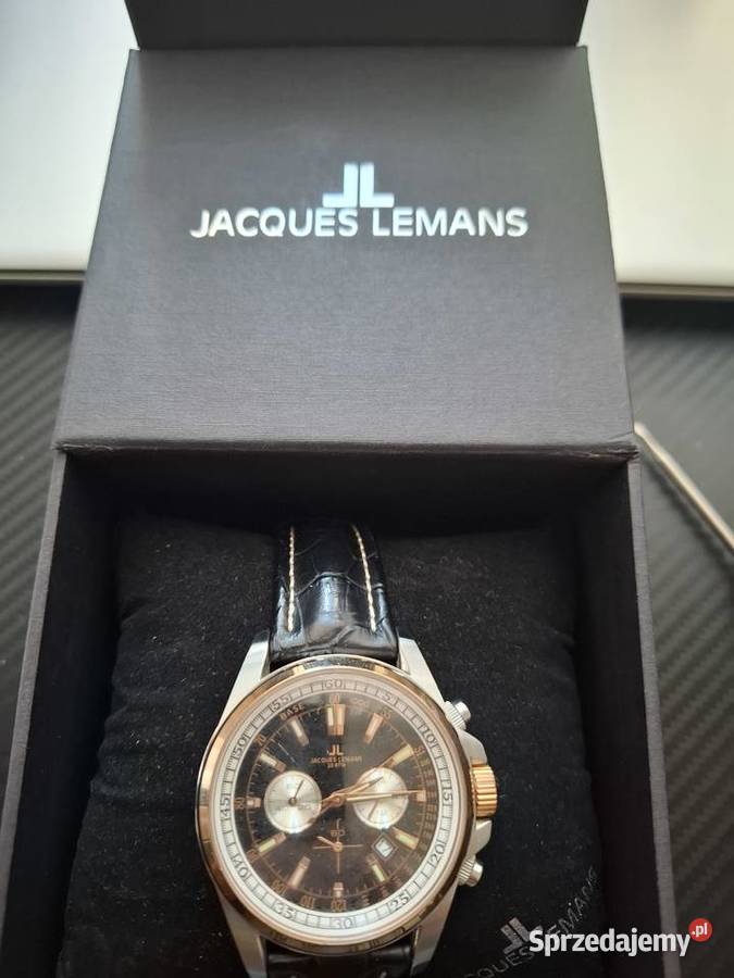 Zegarek męski Jacques Lemans czarny różowe złoto sprzedam