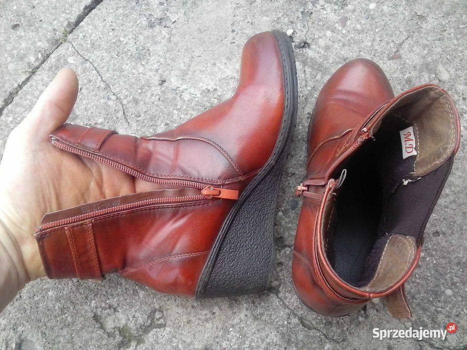 Kozaki damskie botki wiśniowe bordowe r 38 Moda i Styl łódzkie Łask