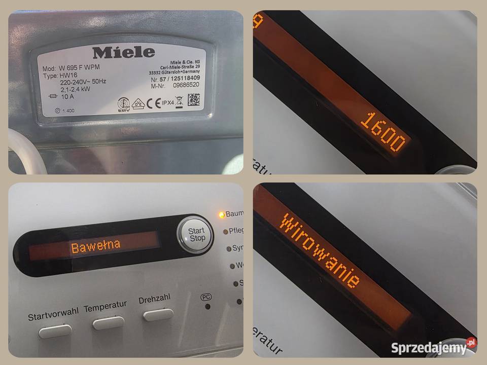 Pralka Miele W 695 F WPM ładowana góry 6 1600 Wrocław
