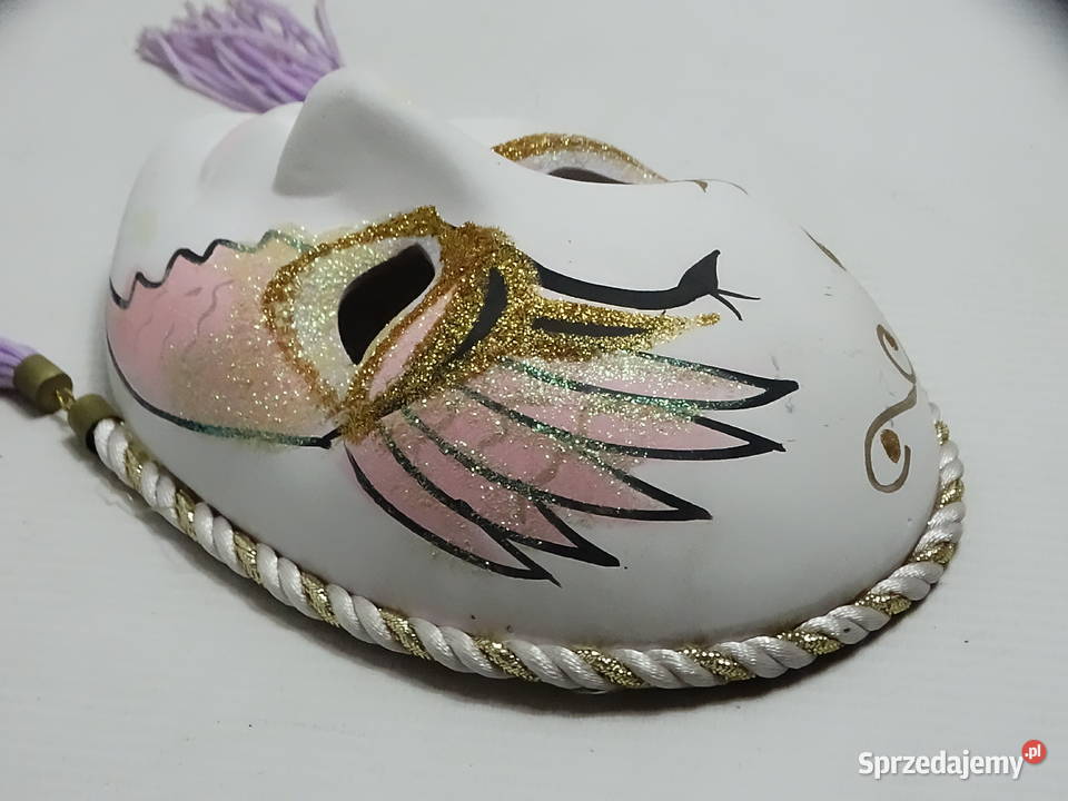 Wenecka Maska Ceramiczna Dekoracyjna Ścienna Z Biłgoraj