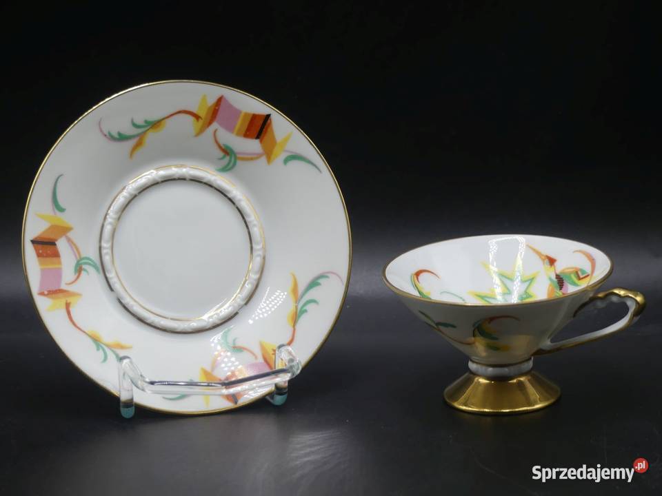 Komplet do mokki art deco Sorau Żary stan niemal Poznań