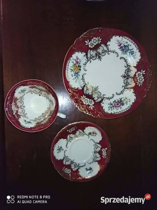 Filiżanka z talerzykiem Koening prTettau Import pomorskie Gdańsk