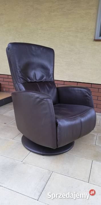 Fotel ze skóry naturalnej kręcony relaks Garwolin