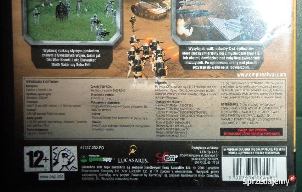 gra komputerowa star wars gwiezdne wojny empire sprzedam