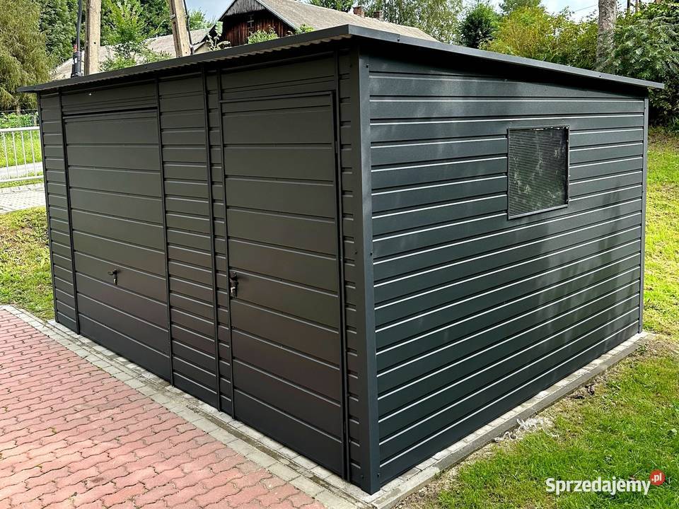 Domek ogrodowy 43 m ciemny grafit matowybrama Łomża