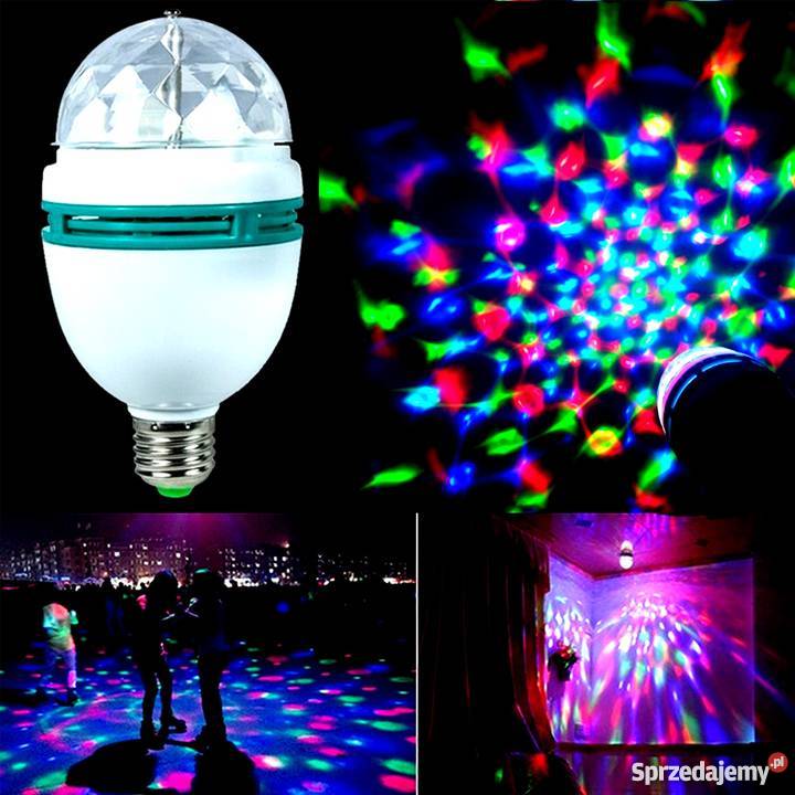 ŻARÓWKA DISCO OBROTOWA LED PROJEKTOR LASER 3W Toruń