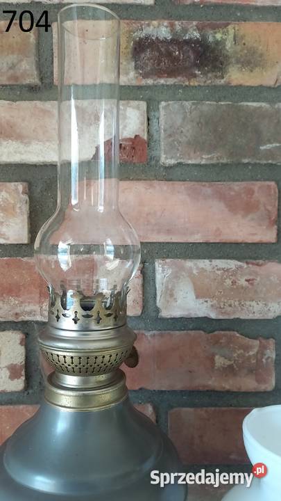 Lampka metalowa Stołowa Gabinetowa Nocna Szklany Gawroniec