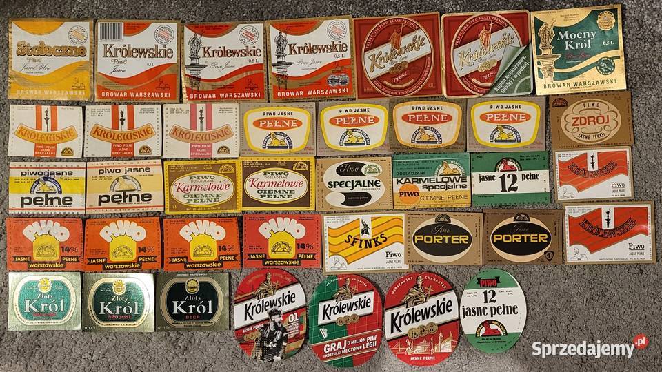 Etykiety piwne zestaw 167 etykiet polskie mazowieckie Ząbki