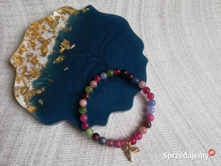 Bransoletka Jadeit turmalinowy z zawieszką