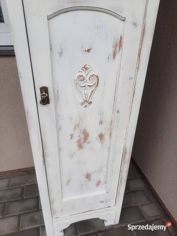 Stary międzywojenny słupek szafka shabby biały Tczew sprzedam
