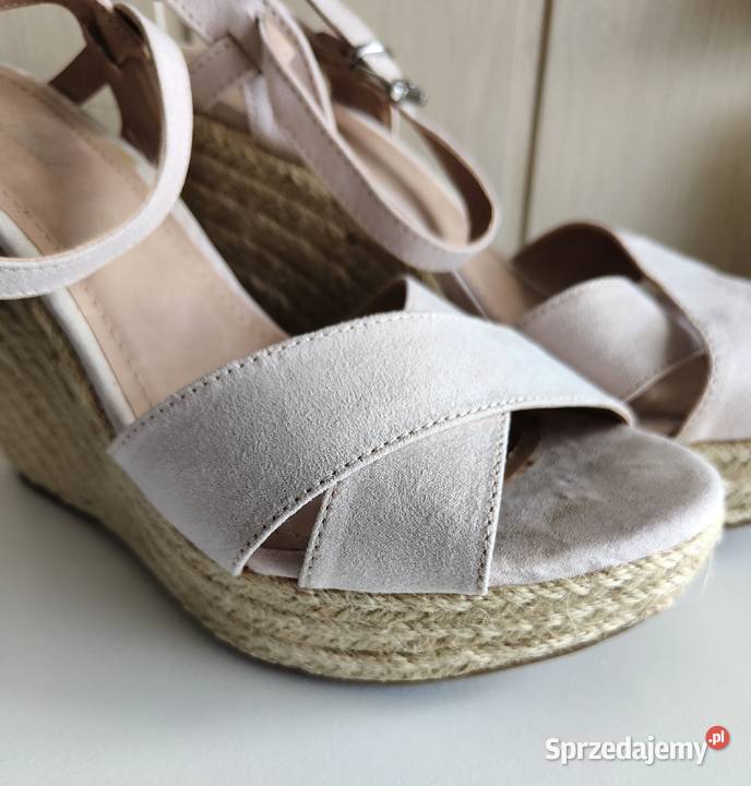 Wysokie buty sandały Amisu Yorker 39 różowe inna Sandały i klapki Szczecin