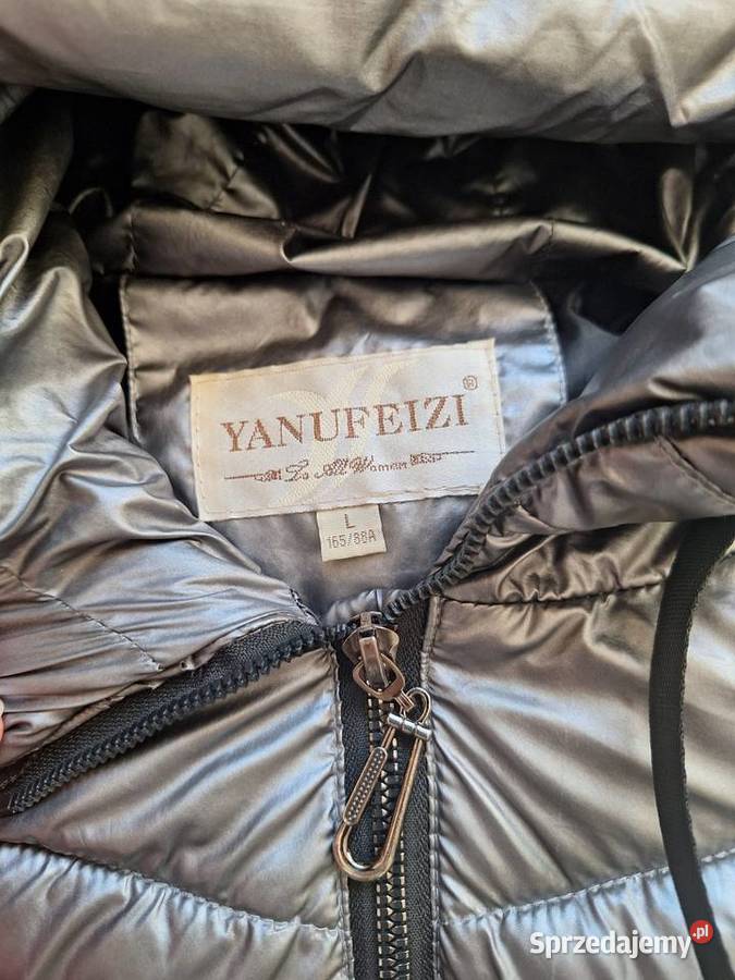 Piękna zimowa metaliczna srebrna kurtka 40 na małopolskie