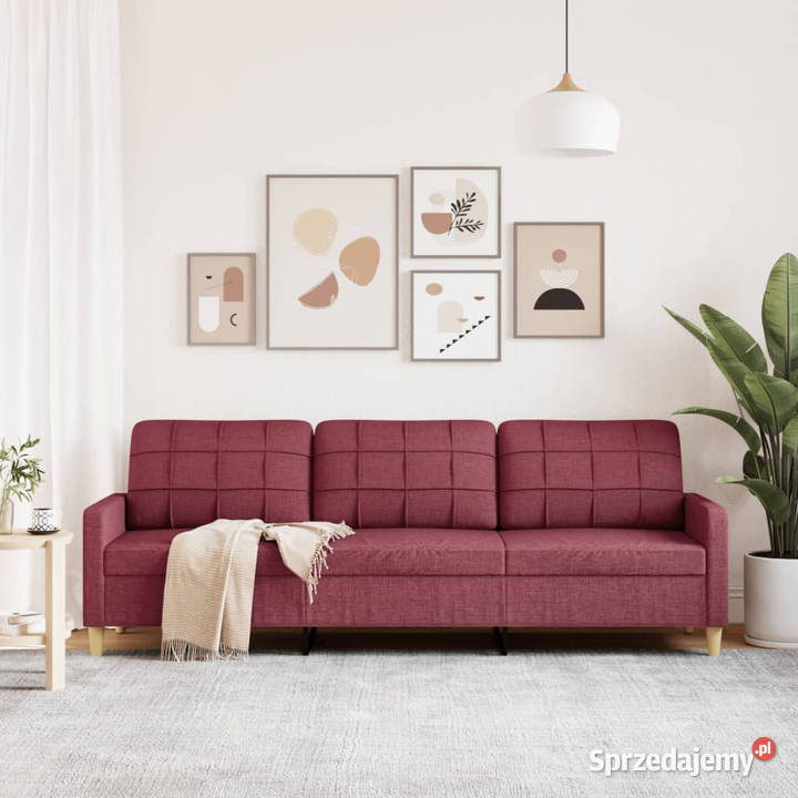 Sofa 3osobowa winna czerwień 210 cmtapicerowana Warszawa