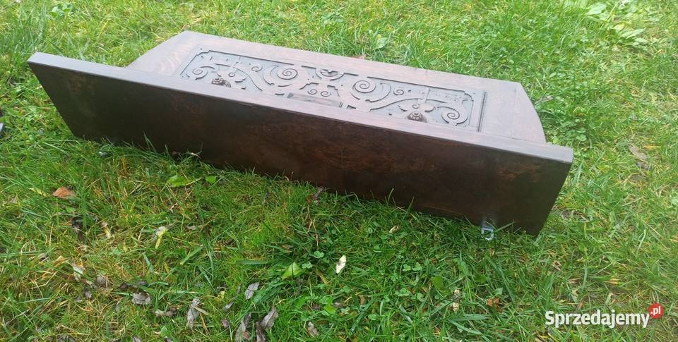 Półka rzeźbiona płyta dębowa pomorskie Gdańsk