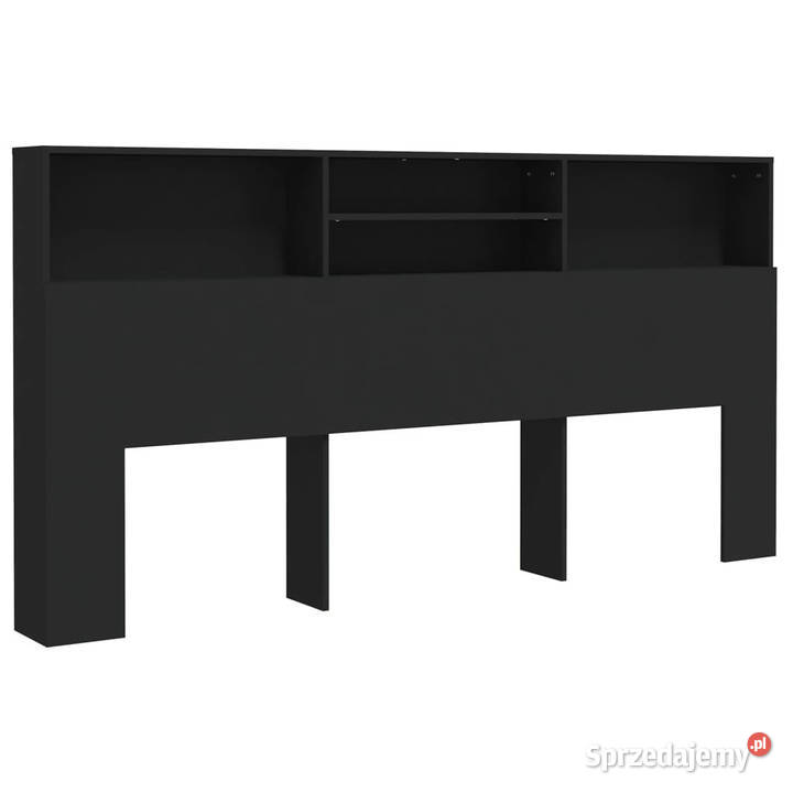 Wezgłowie łóżka z półkami czarne 200x19x1035 Warszawa