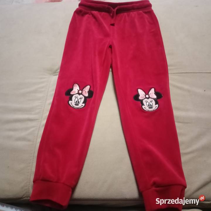 Welurowe spodnie Disney Minnie Mouse 110 fuksja wielkopolskie Weronikopole