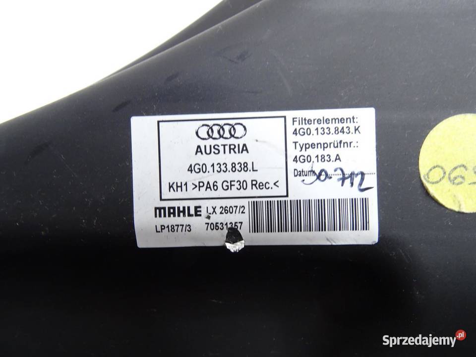 OBUDOWA FILTRA POWIETRZA 4G0133838L 20 TDI AUDI małopolskie