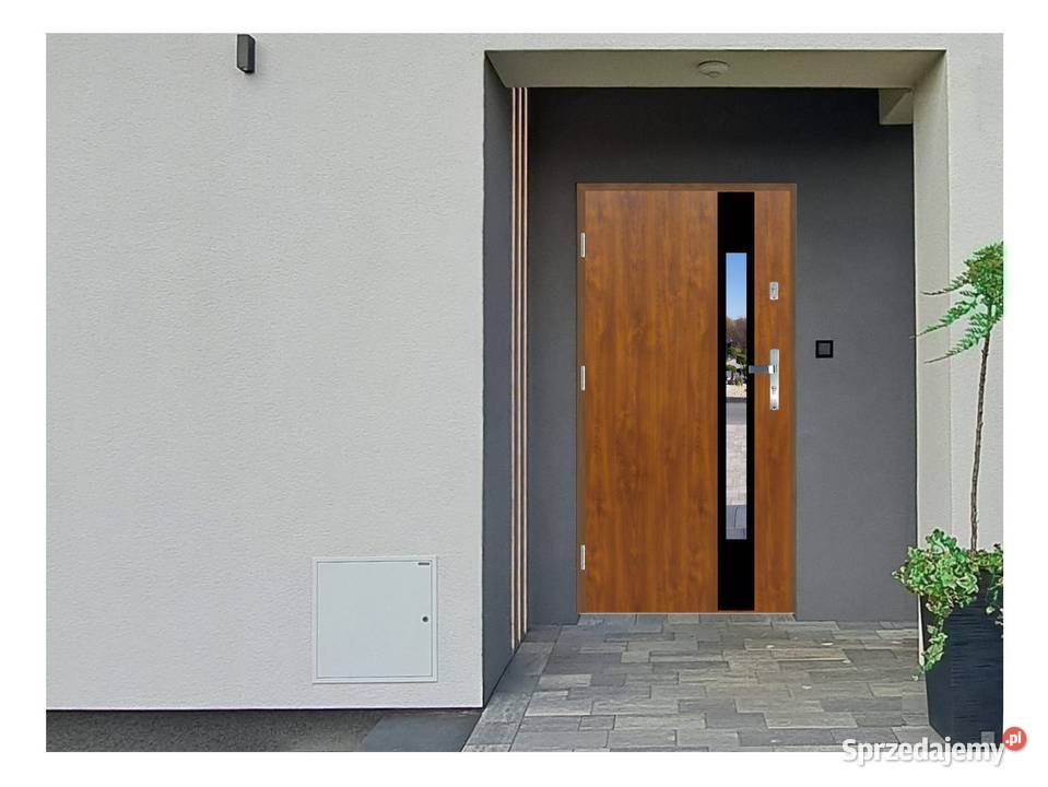 Drzwi wejściowe do domu GI22 INOX Złoty Dąb 90