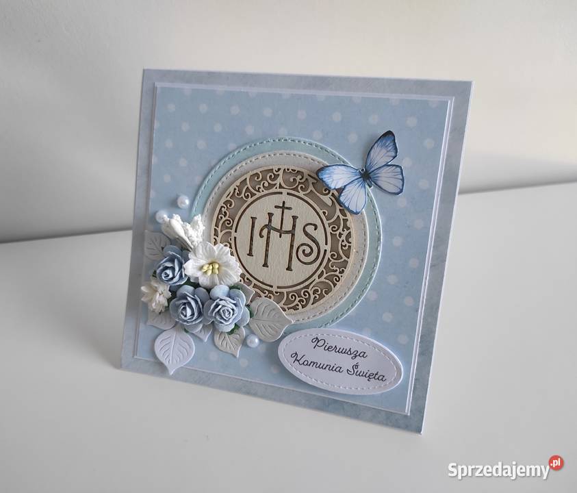 Kartka w pudełku ręcznie robiona na Komunię Łódź sprzedam