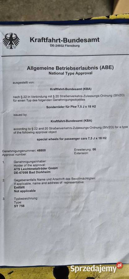 Oryginalne koła ATS StreetRalle R18 5x100 Audi dolnośląskie Jelcz-Laskowice