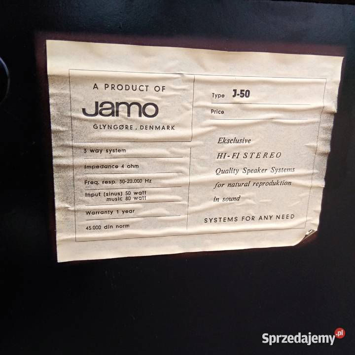 Kolumny głośnikowe JAMO J 50 1973 klasyk vintage Świebodzice