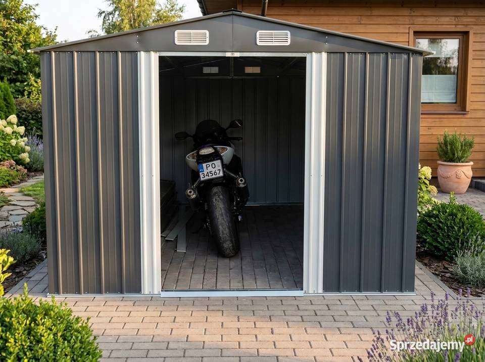 Domek Narzędziowy Metalowy XL 277x299x192 Ogrodowy na Kłódkę Wysyłka Nowy
