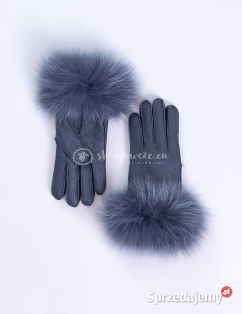 Grafitowe rękawiczki damskie skórzane z sprzedam