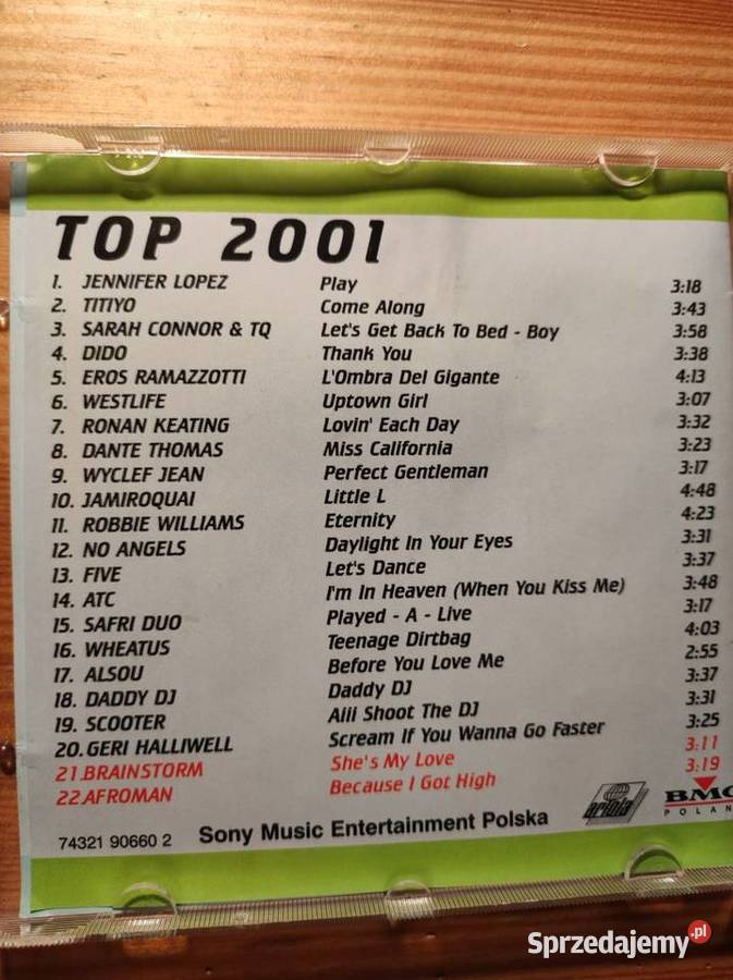 top 2001 największe hity roku 2001 cd unikatowa świętokrzyskie