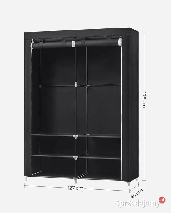 Szafa z tkaniny zamykanaczarna 45x127x176 Ruda Śląska