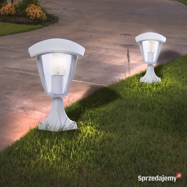 Lampa ogrodowa stojąca Fox 1xE27 Mała Biały Lampy ogrodowe Starokrzepice