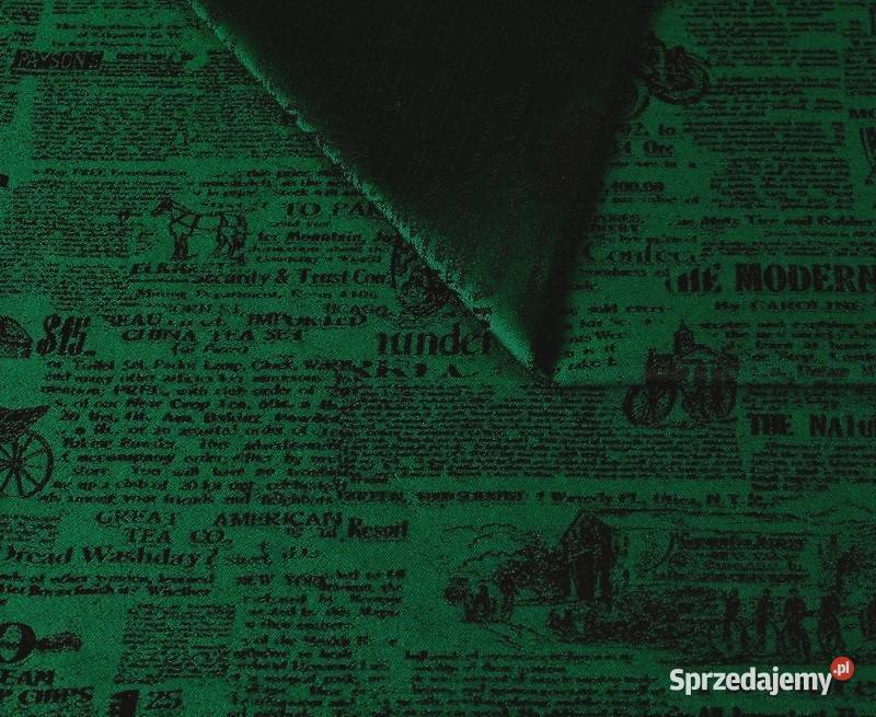 Oldpress tkanina tapicerska ze wzorem gazety