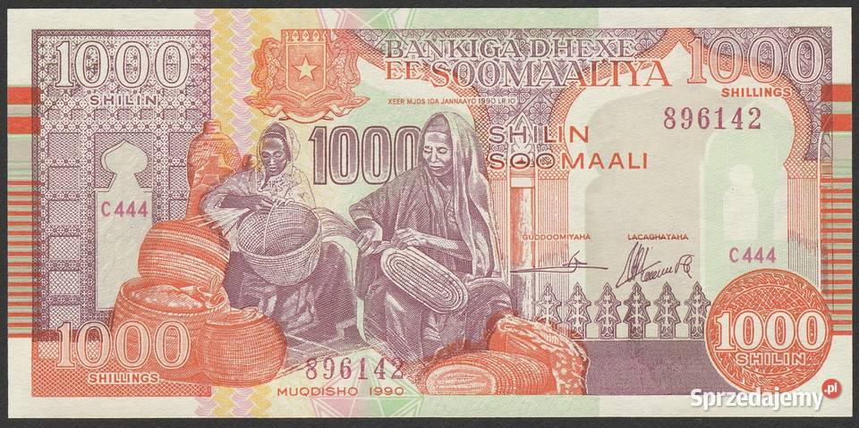 SOMALIA 1000 SHILLING 1990 STAN BANKOWY UNC Łódź