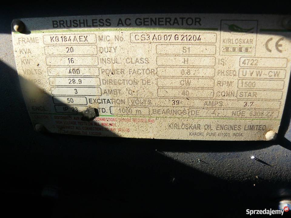 Generator prądu 20 kW Agregat prądotwórczy 20 pełny VAT Kraków