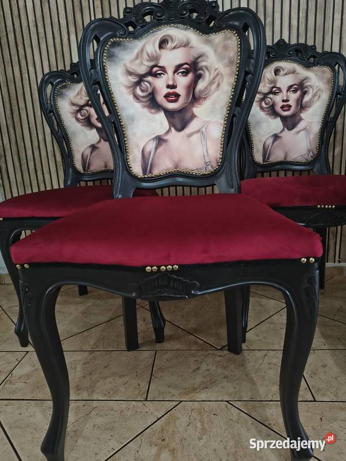 Ekskluzywne krzesła ludwikowskie GLAMOUR Marilyn Krzesła Dom i Ogród