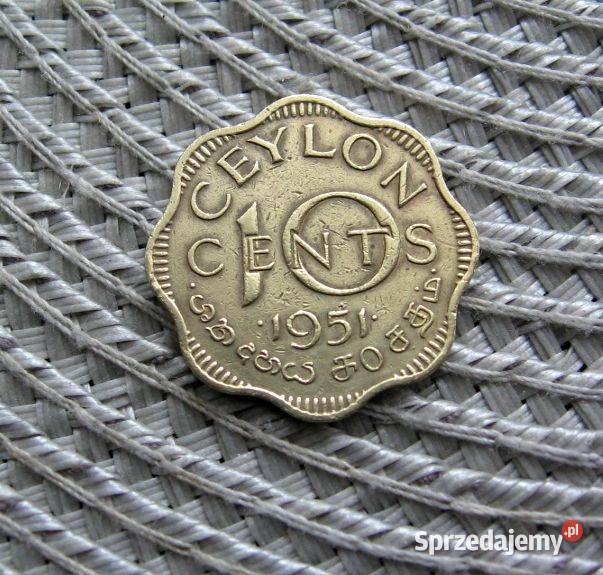 Cejlon 10 Cent 1951r Kalisz