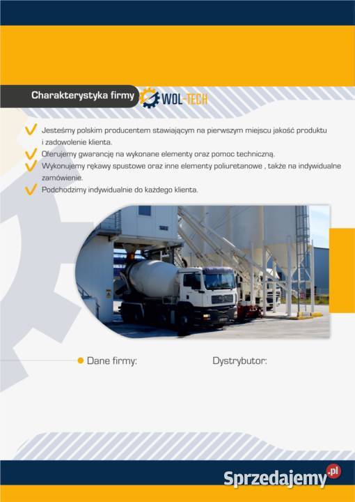 Rękaw Fartuch Lej Spustu Betonu Każdy Wymiar Pozostałe