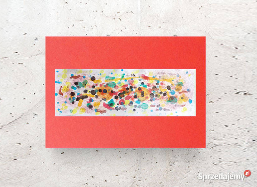 kolorowa dekoracja na ścianę abstrakcja rysunek odcienie czerwieni Kołobrzeg sprzedam