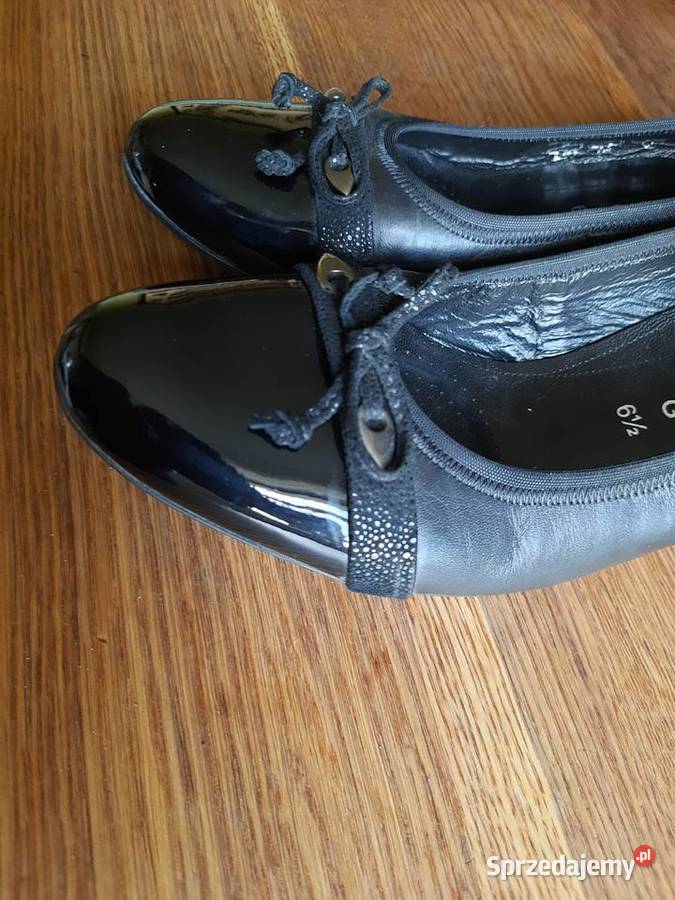 Oryginalne klasyczne czarne baleriny marki Gabor Morąg