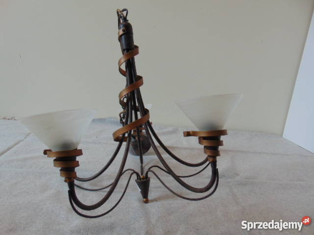 Żyrandol 5 ramienny metaloplastyka Oleśnica sprzedam