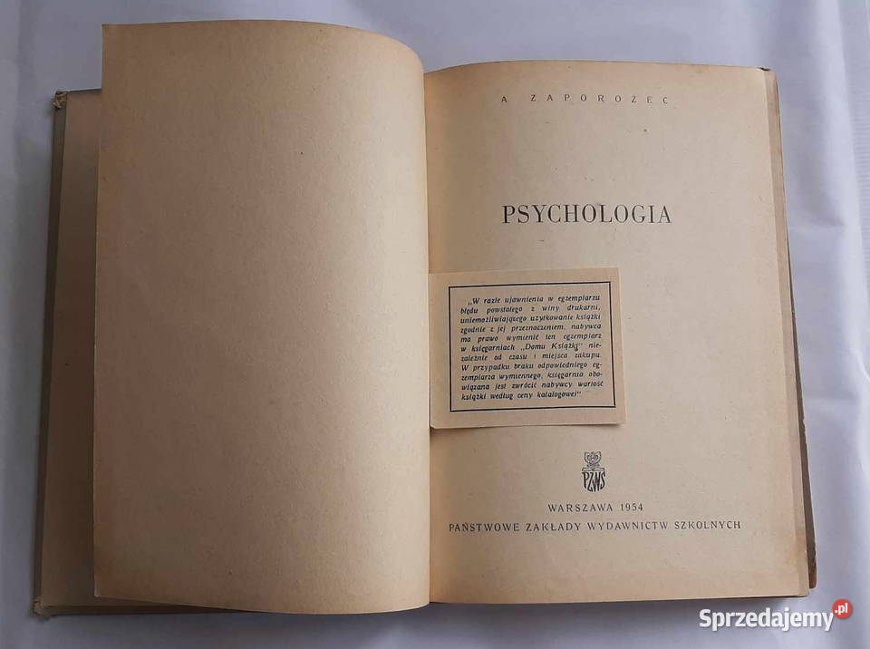 PSYCHOLOGIA A Zaporożec Wydawnictwo PZWS wydania