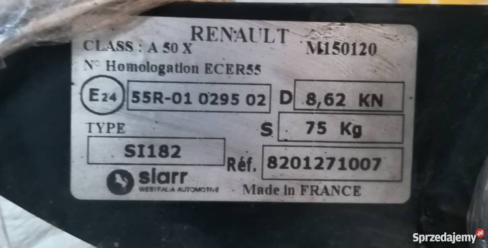 Hak holowniczy Dacia Duster 4x4 2013r Lublin