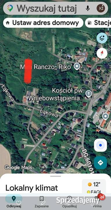 Działka budowlana 988 m Facimiech gm Skawina
