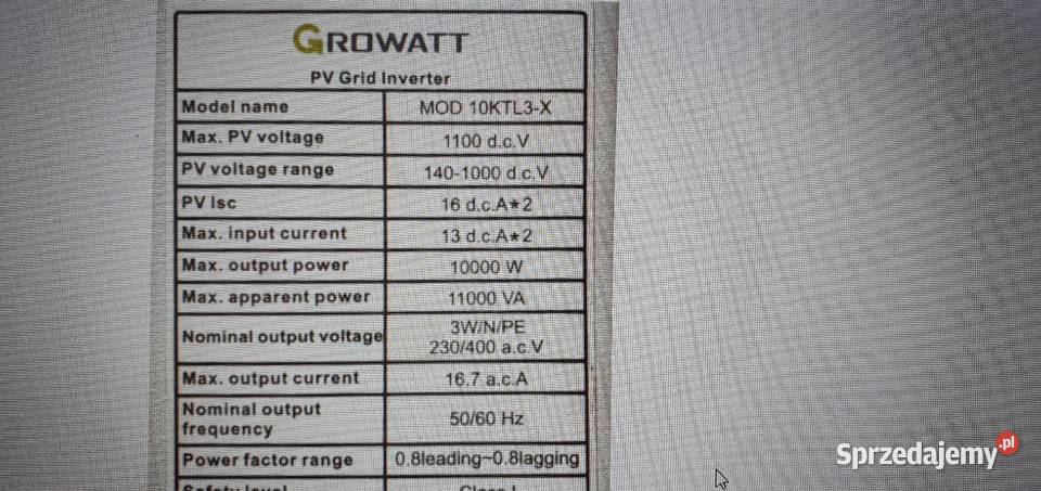 Growatt 10 kw idealny stan Bydgoszcz
