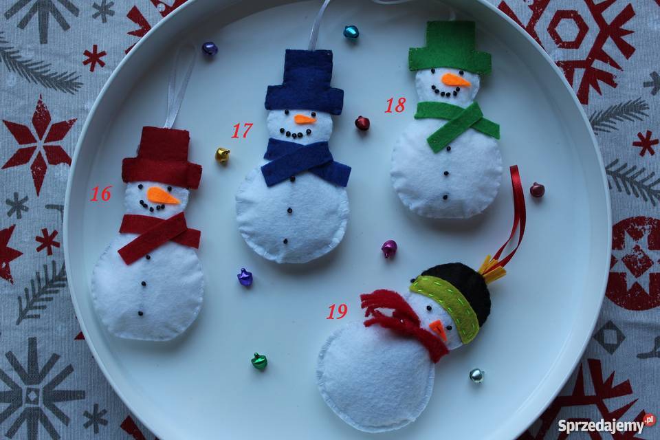 Ozdoby świąteczne z filcu HandMade wielokolorowy Radwanowice