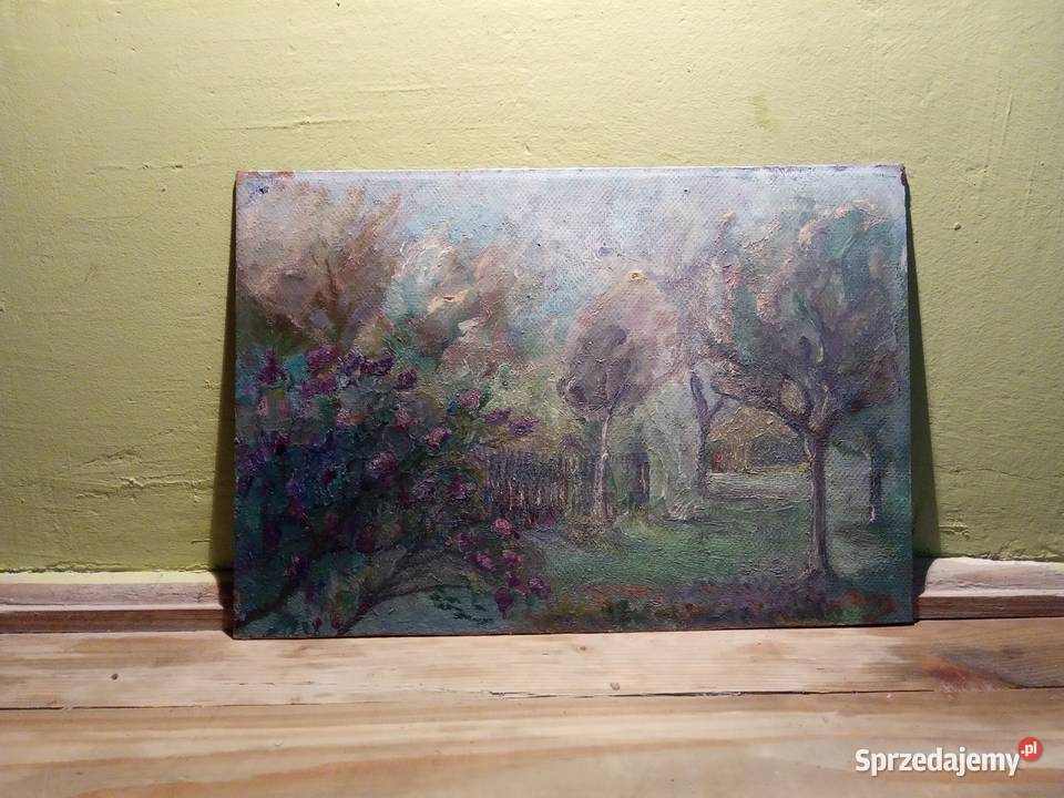 Stary obraz olejny Ogród Wł Ostrowski 1918r Kraków sprzedam